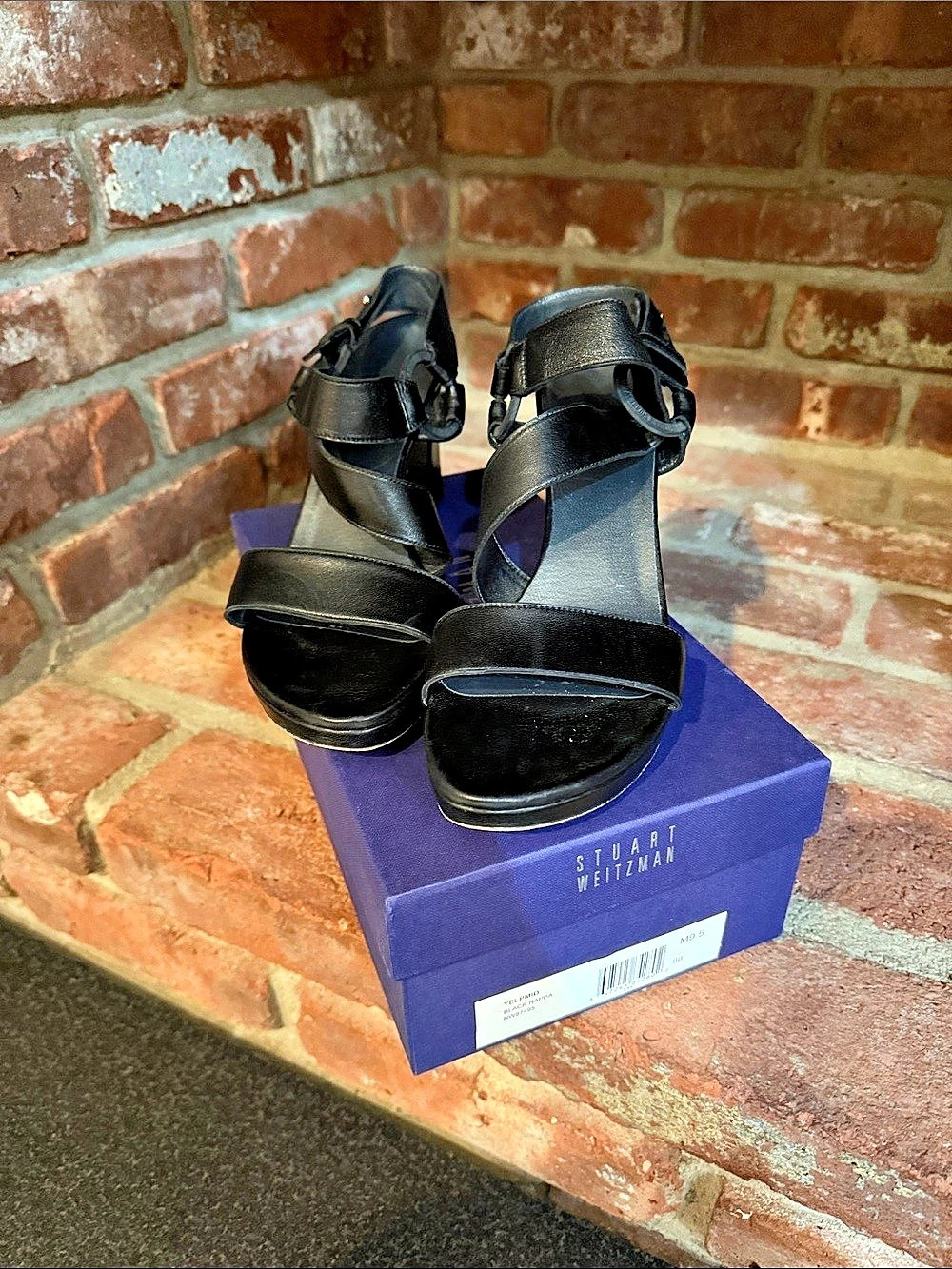 Stuart Weitzman Yelpmd Black Heeled Sandals US 9.5